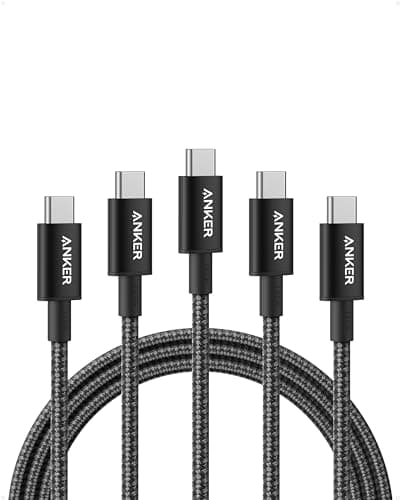 Anker USB C to USB C Cable, Type-C Charging Cord Fast Charge, for iPhone 17 Series, MacBook and More (5, Black, 6ft)