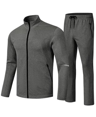 TBMPOY Men's Tracksuits Sweatsuits for Men Set Jogging Track Suits 2 Piece Casual Athletic Warm Up Sweat Suits Outfits Dark Grey 3XL