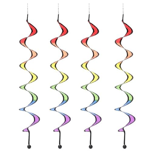 4Pcs Rainbow Wind Spinner - Colorful Hanging Wave Windsock