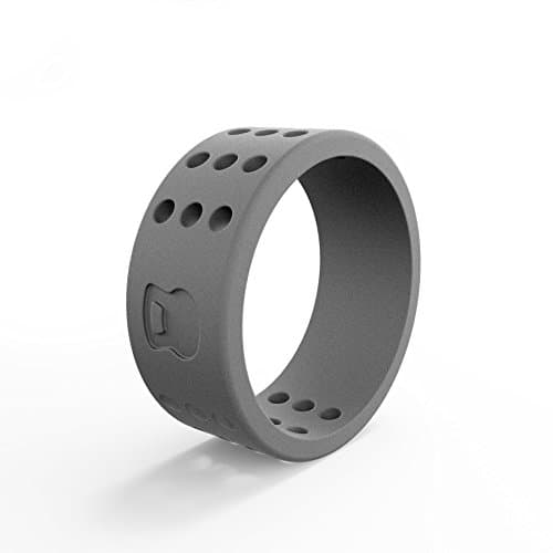 Men's Smoke Grey Perforated Silicone Ring Size 13