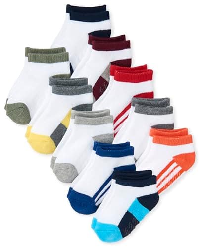 The Children's Place Baby Boys 10 Pack Ankle Socks, Multi CLR, 3T-4T