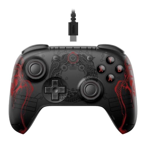 8BitDo Ultimate 2C Wired Controller for Windows PC and Android, with Hall Effect Joysticks and Hall Triggers, 1000Hz Polling Rate, and Remappable L4/R4 Bumpers - Black Myth: Wukong