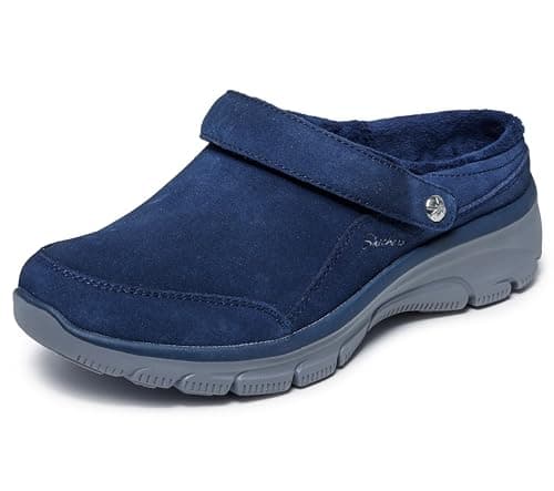 Skechers Women's Easy Going - Distinctive Charm, Sling Open Back with Air-Cooled Memory Foam, Navy, 5M