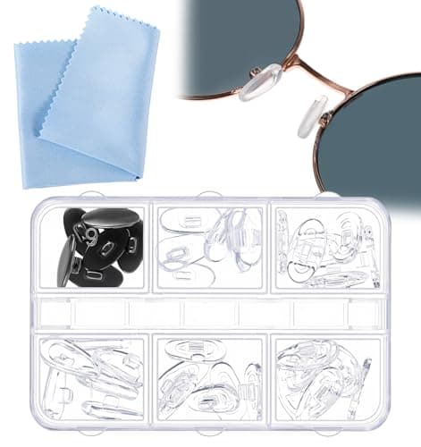 18 Pairs Eye Glasses Nose Pad Replacement, Silicone Replacement Nose Pads for Glasses for Sunglasses (Clear)