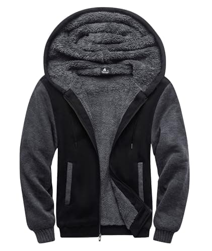 SCODI Hoodies for Men Heavyweight Fleece Sweatshirt Zip Up Thick Jacket XL