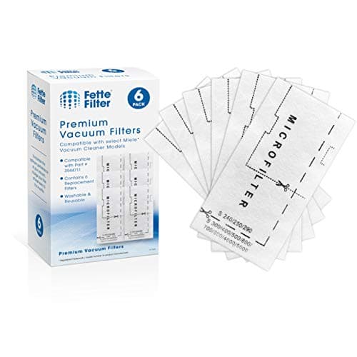 Fette Filter - Air Clean Filter Compatible with Miele Vacuum Cleaner Super 3944711. Pack of 6