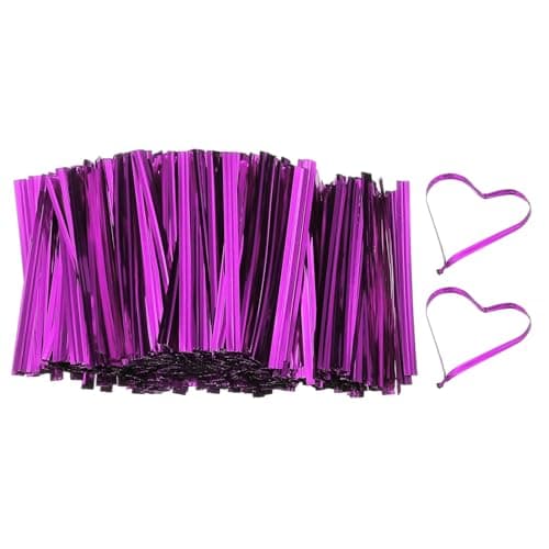 PATIKIL Bag Twist Ties 2 Inch, 800 Pcs Metallic Bread Ties for Treat Plastic Bags Gift Wrapping Candy Coffee Bag Plant Party Cake Favor, Purple