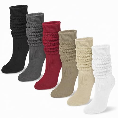 YSense 6 Pairs Slouchy Socks for Women