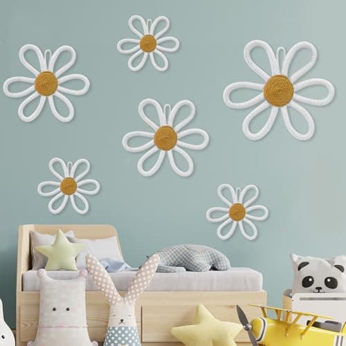 MEINV 6PCS Boho Nursery Daisy Wall Decor
