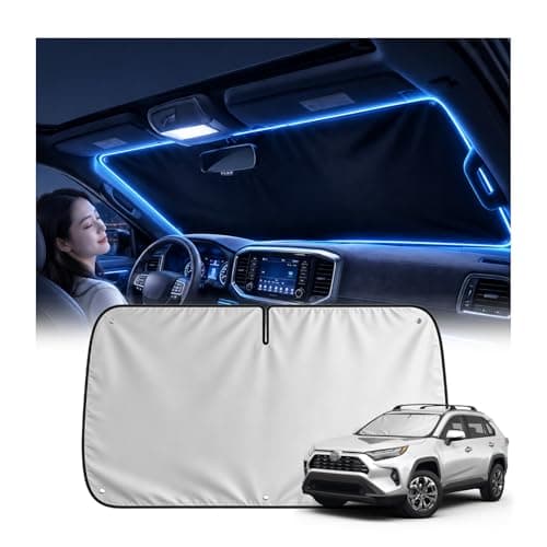 2026 Thickened Car Windshield Sun Shade Suction Cup Mount,Foldable Car Sun Shade Windshield for Blocking Sunlight,57"x31" Universal Cars Windshields Cover Suns Shades