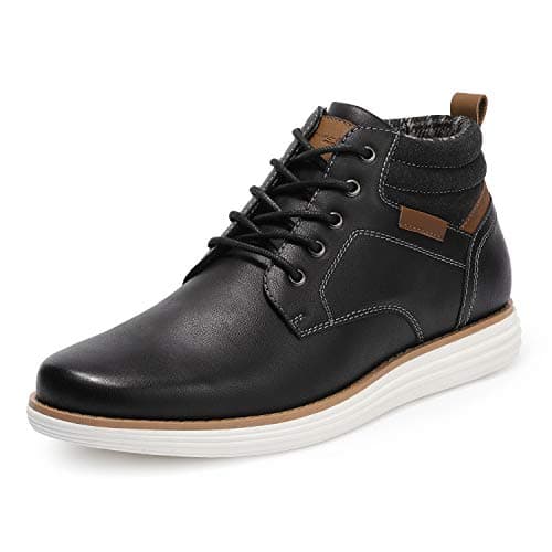 Bruno Marc Men's Mid Top Chukka Sneaker Lace Up Dress Boot,Size 7,Black,GRAND-HIGH