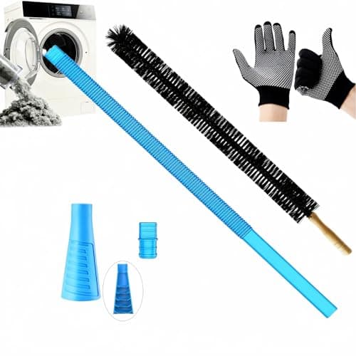 Universal Dryer Vent Cleaner Kit Compatible with Most Vacuum Cleaner Include Vacuum Hose Attachment Accessories Brush Lint Act Brush,Dryer Vent Vacuum Hose with Basic Protective Gloves
