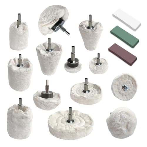 13PCS Buffing Wheels for Drill, Polishing Wheel Kit with 3 Compounds