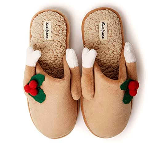 Dearfoams Men's Funny Ugly Christmas Sweater Holiday Scuff Slipper, Turkey, X-Large
