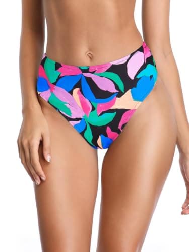 RELLECIGA Women's High Waisted Bikini Bottom Tummy Control Swim Bottoms S