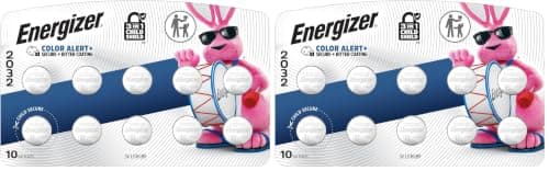 Energizer 2032 Batteries, 3V Lithium Coin Batteries with 3-in-1 Child Shield, 10 Count (Pack of 2)