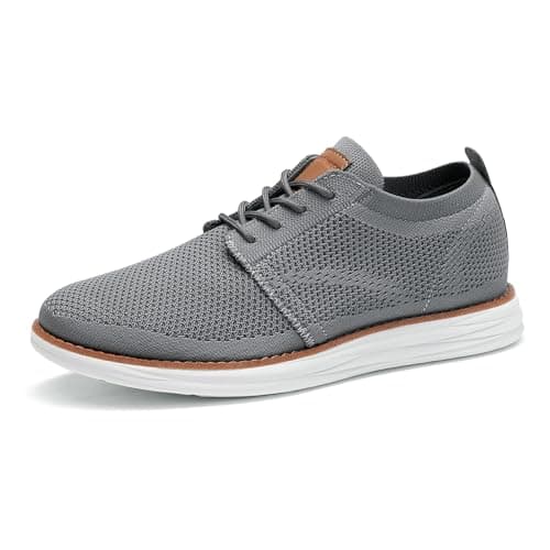 Bruno Marc Men's KnitFlex Breeze Mesh Oxford Sneakers - Breathable Business Casual Shoes Lightweight & Comfortable Walking Shoes for Men, Size 7.5,Dark Grey,GRAND-01