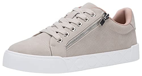 Jeossy Women's Beige Flat Low Top Casual Fashion Sneakers Cap Toe 8017 Shoes with Zipper Size 6 (DJY8017 Beige 06)