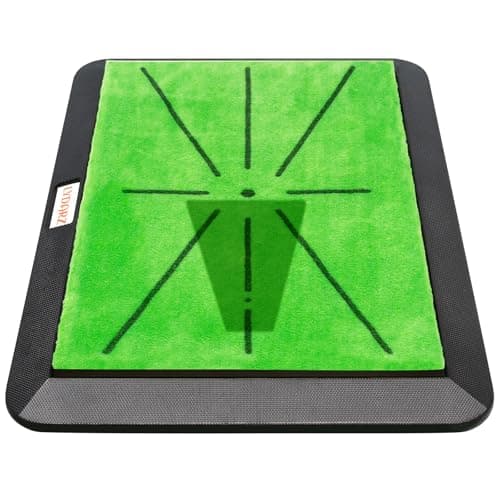LYDARZ Portable & Foldable Golf Practice Mat – Dual-Turf Golf Hitting Mat for Indoor & Outdoor Swing and Chipping – Fairway & Rough Turf Golf Training Mat for Backyard and Home (Heavy Duty Suede Mat)