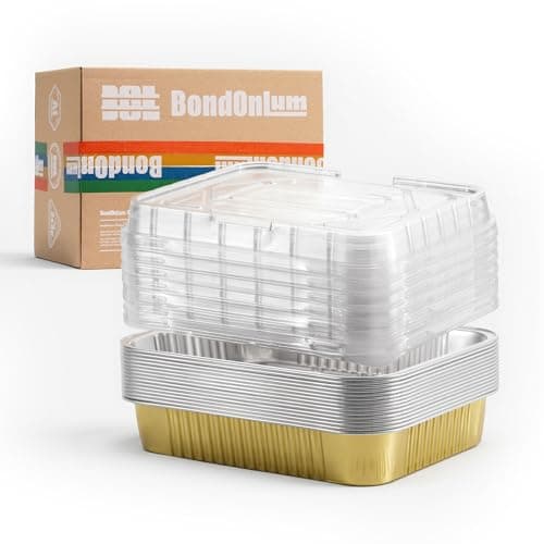 Aluminum Foil Pans,Heavy Duty Aluminum Pans, Disposable Gold Foil Pans,40oz