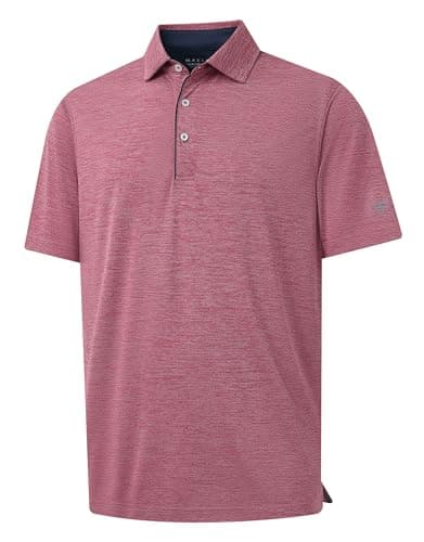 M MAELREG Golf Shirts for Men Dry Fit Athletic Sport Performance Moisture Wicking Mens Polo Shirts Short Sleeve