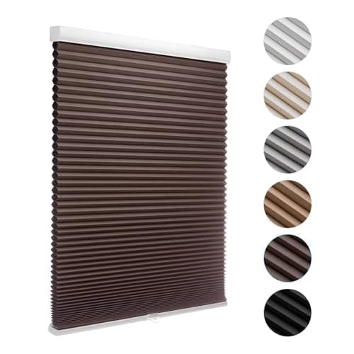 MYshade Cordless Blackout Cellular Shades for Windows, Honeycomb Window Shades with Thermal Insulation, Child & Pet Safe Room Darkening Shade, Easy Install, 17" W x 48" H, Taupe