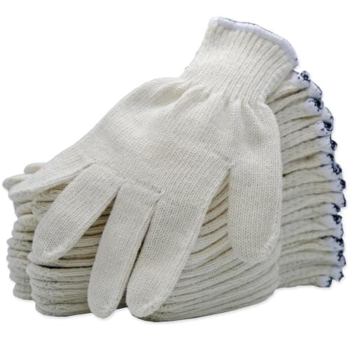 VNBQB 24 Pairs Cotton Polyester Knitted Safety Work Gloves Bulk