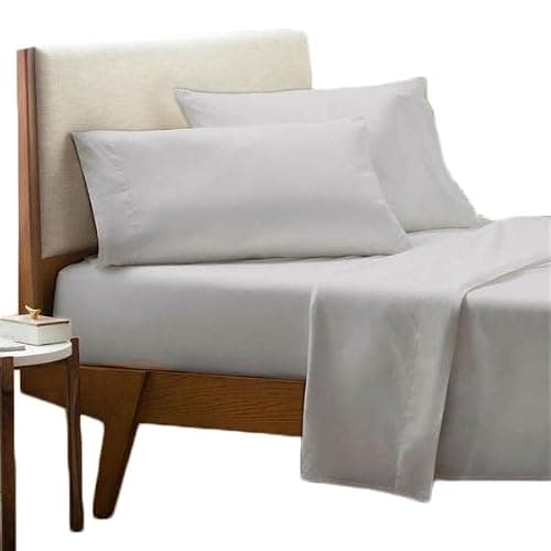 Saferay Green King 4-Piece Organic Cotton Sheet Set, 12" Deep, Silver