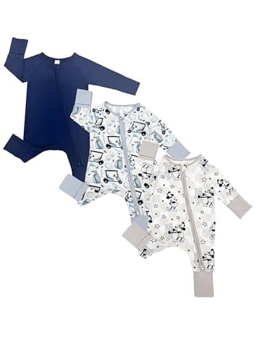 Bow Dream Bamboo Rayon Pajamas Baby Boy Romper Jumpsuit Baby Girl Sleeper Infant Pjs Clothes Clothing Newborn Outfits Navy Blue Golf Cartoon Mouse 1-3 Months