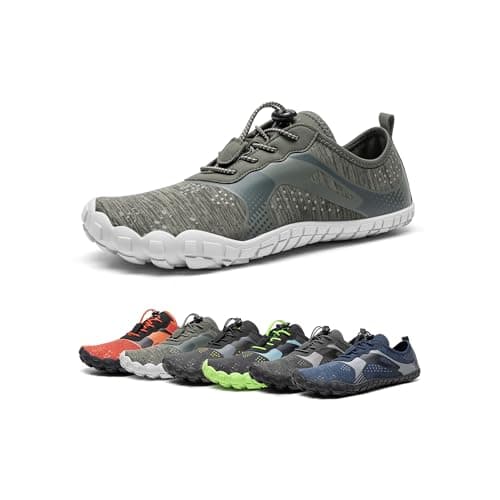 NORTIV 8 Men's Water Shoes Barefoot Athletic Lightweight Sports Aqua Shoes Outdoor Swim Fishing Hiking Diving Surf Walking Water Shoe TREKMAN,Size 6.5,Army Green,TREKMAN-1