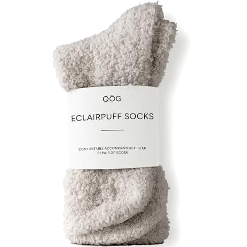 QOG Cozy Cloud Socks - Fuzzy Socks for Women & Men, Warm & Unisex - Soft, Fluffy Sleep Sock - Relaxation Gift