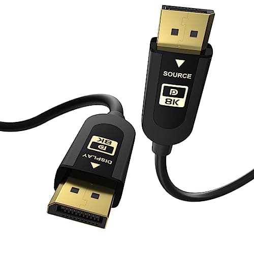 FIBBR VESA Certified DisplayPort Cable 2.1, 40Gbps DP Cable (Black, 15ft)