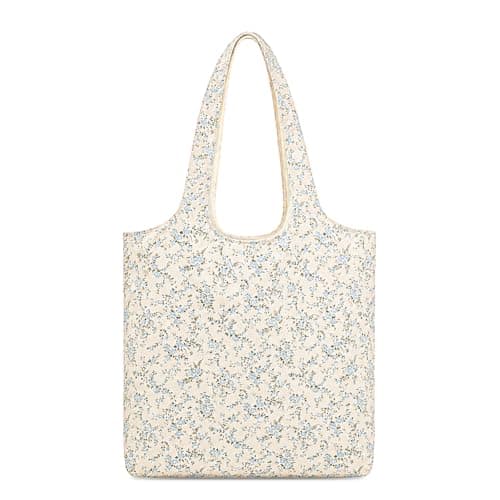 Quvvarly Canvas Tote Bag Cute for Women, Floral Tote Bag Large Capacity