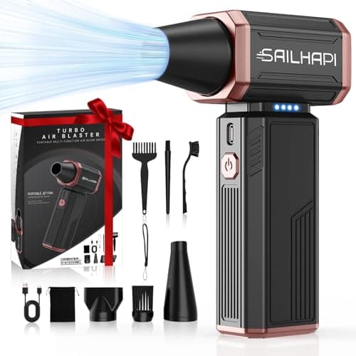 SAILHAPI Electric Air Duster, 300000RPM High-Speed Cordless Blower for Barber with Variable Speed & Brushless Motor, Portable Mini Blower for Keyboard, PC, Computer, Replaces Canned Air, Gifts for Men