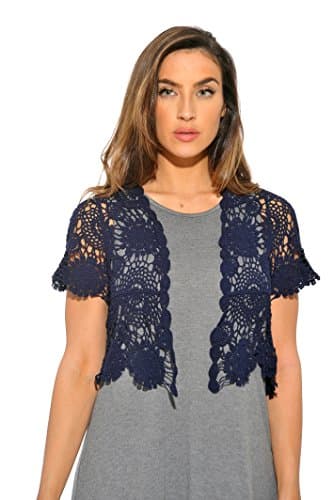 Just Love 401147-NAVY-3X Bolero Shrug/Women Cardigan