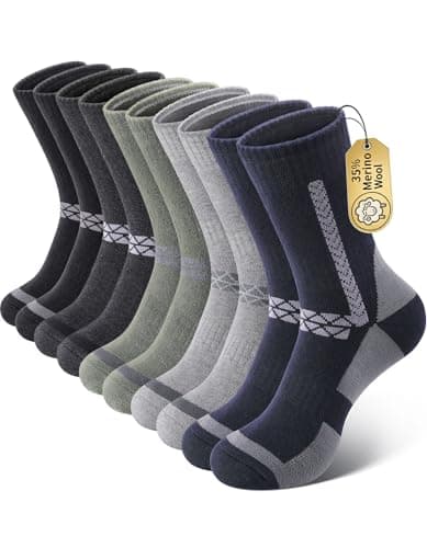 SIMIYA Merino Wool Socks for Men 5 Pairs Thermal Extra Warm Super Thick