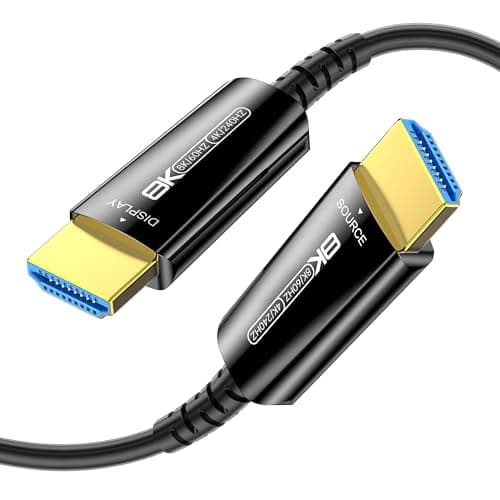 DGHUMEN 8K HDMI 2.1 Cable 10Ft, Fiber Optic HDMI Cable, Thin 48Gbps Ultra High Speed Active HDMI Cord, 8K@60Hz 4K@240Hz, Dynamic HDR, eARC, HDCP 2.2&2.3, 3D, Compatible for PS4/5/Xbox/TV/Monitor/Game