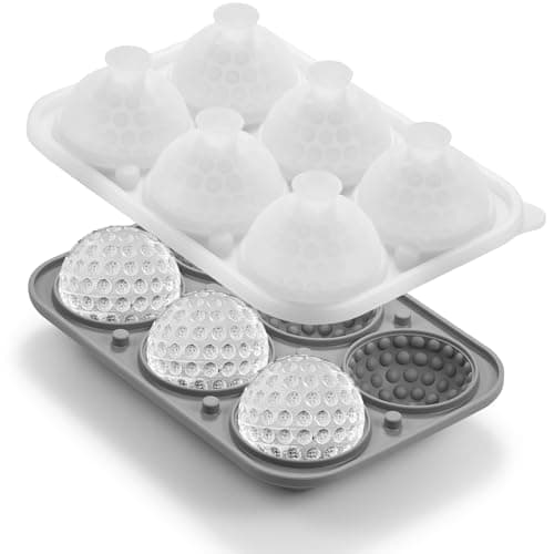 Nax Caki 3D Golf Ice Cube Tray, Large Golf Silicone Fun Shapes Whiskey Ice Mold with Funnel for Cocktails, Bourbon,Brandy, Whiskey Gifts for Men