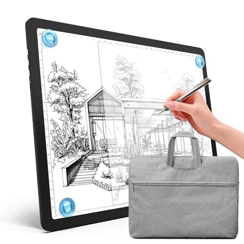 Heanolier A4 Tracing Light Box with Bag,Super Bright Magnetic Light pad with Side Physical Buttons, Adjustable(2200-11000Lux) Corded Light Table for Tattoo,Drawing,Light Board for Diamond Painting