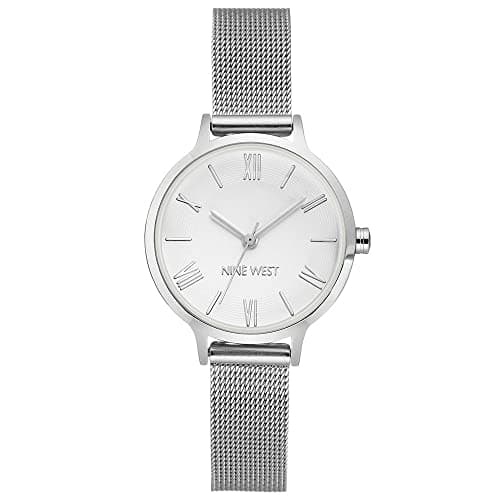 Nine West Women's NW/2229SVSV Silver-Tone Mesh Bracelet Watch