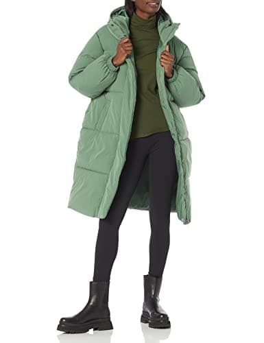 Amazon Essentials Women's Oversized Long Hooded Insulated Puffer Jacket (Available in Plus Size), Sage Green, 3X