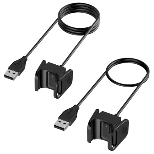 Meliya USB A Charger for Fitbit Charge 4/Charge 3, 2-Pack Replacement USB Charging Cable Cord for Fitbit Charge 4/Charge 3 Fitness Tracker, 53cm+92cm