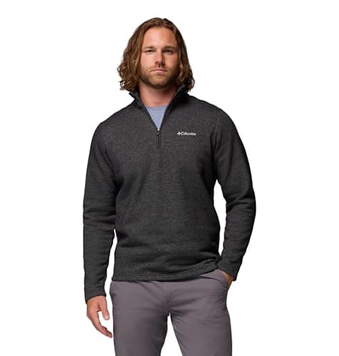 Columbia Mens Great Hart Mountain III Half Zip Pullover Jacket, Black Heather, Large
