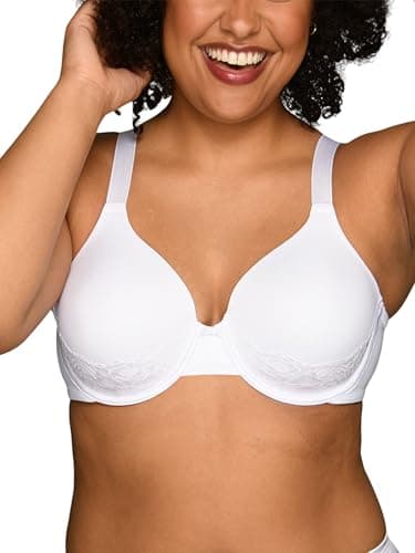 Vanity Fair womens Full Figure Beauty Back Smoothing With Lace (36c-42dd) Bra, Underwire - White, 38DD US