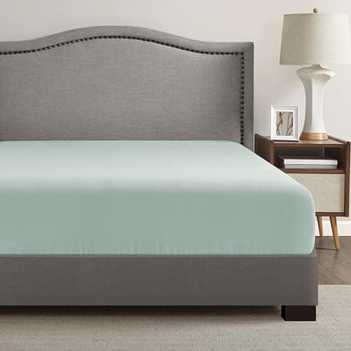 Comfort Spaces Coolmax Moisture Wicking Fitted Sheet ONLY Super Soft, Fade Resistant, All Elastic Deep Pocket Fits Up to 16" Mattress - Warm Weather Cooling Sheets for Night Sweats, Queen, Aqua