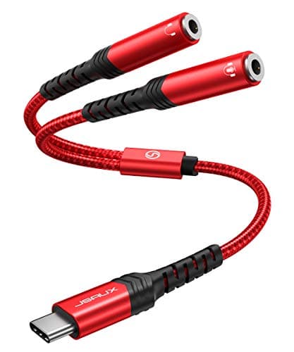 JSAUX USB C to Dual 3.5mm Female Headphone Splitter Dual Audio Sharing