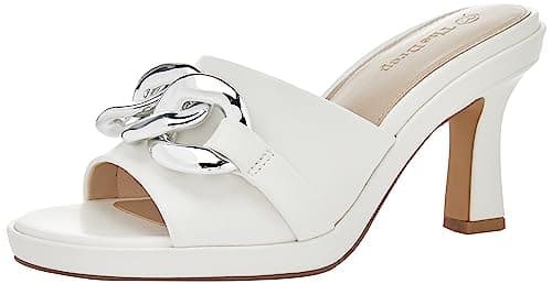 The Drop Women's Zena Buckle Heel Sandal, Ivory, 9.5