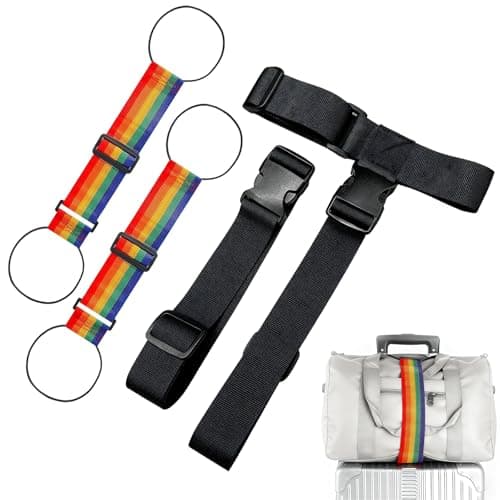 4 Pack Adjustable Luggage Connector Straps, Heavy Duty Luggage Connector Straps for Suitcases
