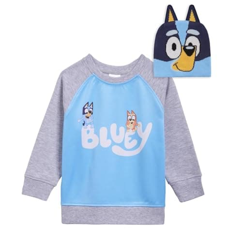 Bluey Bingo Little Boys Fleece Sweatshirt and Hat 6