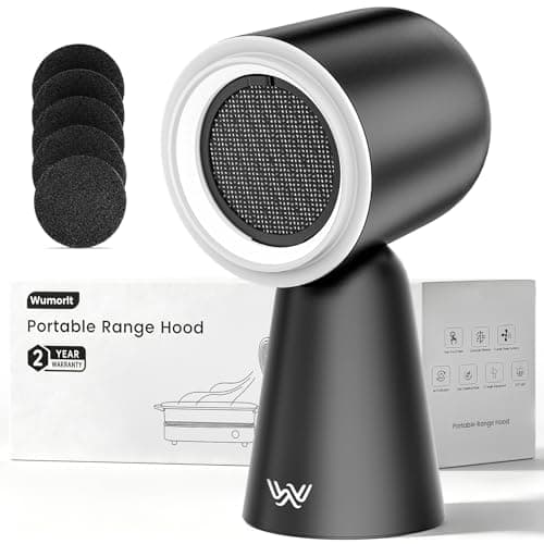Wumorlt Portable Range Hood with LED Light, 3-Speed Exhaust kitchen Fan